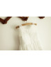 Ivory Lace Slit Back Short Flower Girl Dress